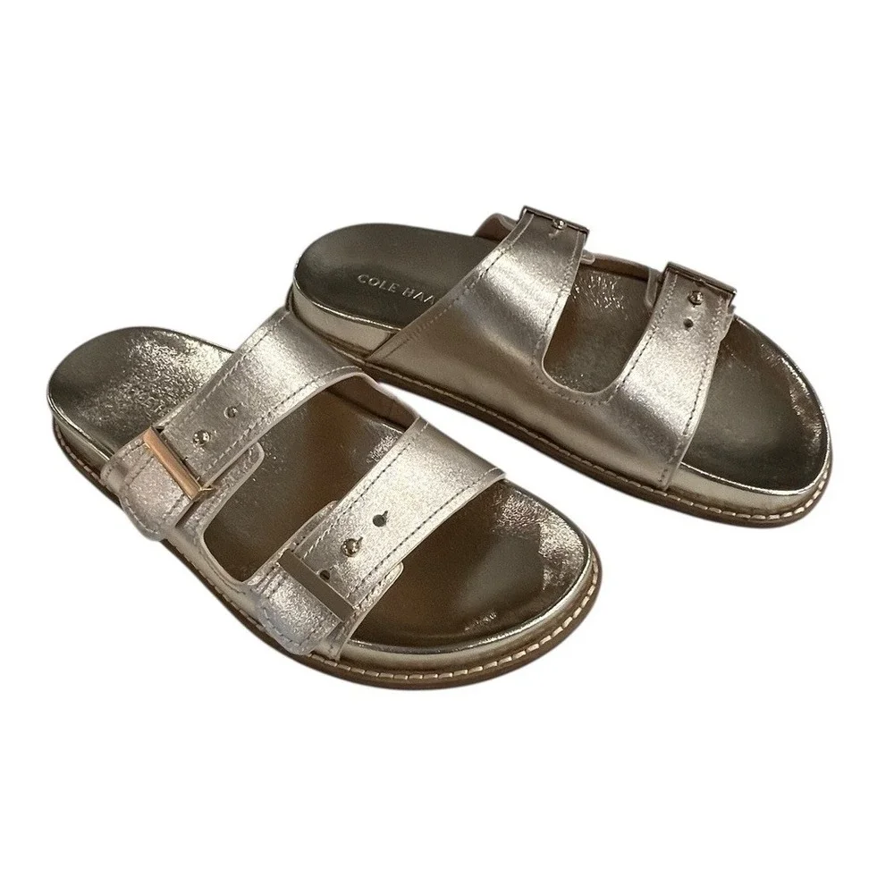 Cole Haan Women's Marisol Footbed Soft Gold Patent Leather Size 6 New - Picture 2 of 6